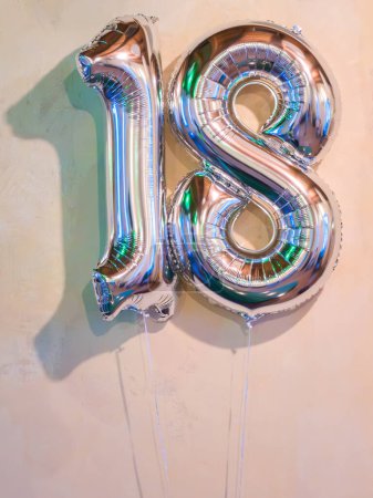 Number 18 birthday balloon celebration 