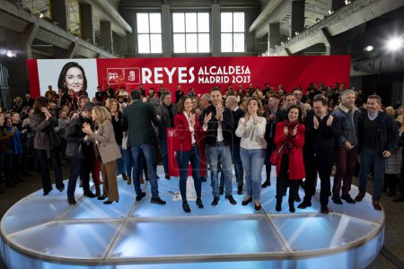 Foto de PSOE. España. Rally. Ley del Grupo Socialista Obrero Español (PSOE). MADRID, ESPAÑA - 4 DE FEBRERO DE 2023. - Imagen libre de derechos