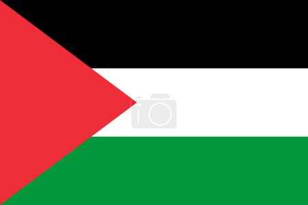 Photo for Palestine Flag. Official colors. Palestinian country flag icon. National flag of Palestinian country. Illustration. International Day of Solidarity with the Palestinian People. 2023. - Royalty Free Image