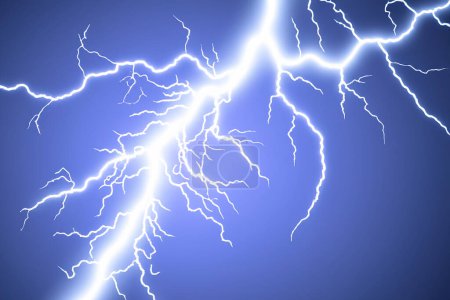 Photo for Static electricity. Design of lightning with static electricity. Blue electric discharge, plasma and energy background. World Static Electricity Day. January 9th - Royalty Free Image
