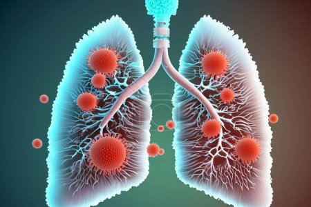 Lungen. Keuchhusten. Keuchhusten. Bordetella pertussis. Lungen mit Bakterien. Design von Lungen mit Bakterien in der Lunge, die eine Lungenerkrankung darstellen.
