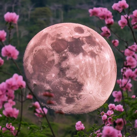 Full moon. Strawberry moon. 22 June 2024. Super full moon with dark background. Moon. Supermoon.