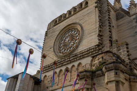 Hauptfassade der Pfarrkirche in der mallorquinischen Stadt Manacor, Spanien