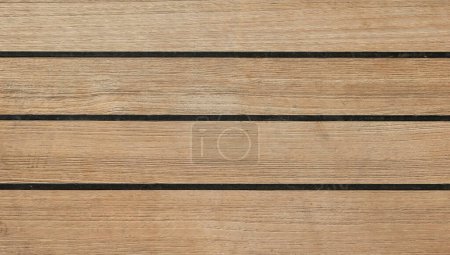 Téléchargez les photos : Wood texture. Floor surface background. Teak wood of cruise ship deck. Top view. - en image libre de droit