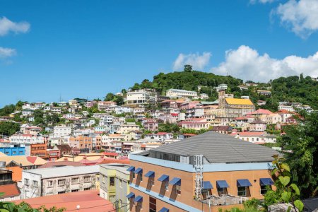Foto de Vista de la ciudad de San Jorge, Granada, Caribe. - Imagen libre de derechos