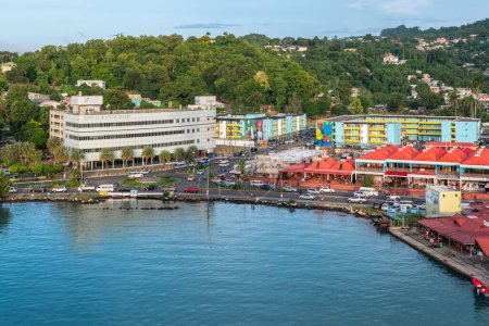 Photo for Castries, Saint Lucia - November 27, 2024: Cruise port and city, Castries, St Lucia. - Royalty Free Image