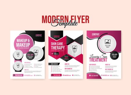 Illustration for Creative and modern flyer template bundle collection - Royalty Free Image