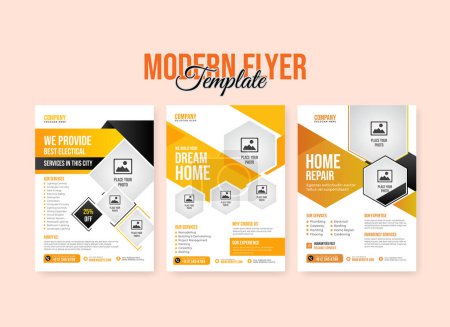 Illustration for Creative and modern flyer template bundle collection - Royalty Free Image