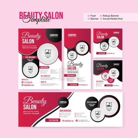 Illustration for Creative and modern flyer rollup banner social media post banner template bundle collection - Royalty Free Image