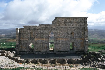Remains of the ancient Roman theater of the city of Acinipo. Roman archaeological remains in the ancient city of Acinipo.