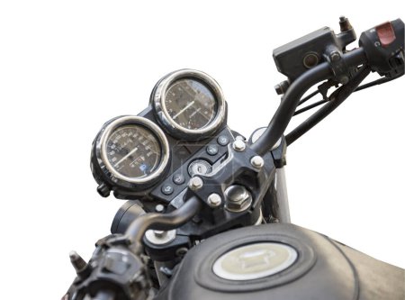 Motorrad Armaturenbrett auf weißem Hintergrund