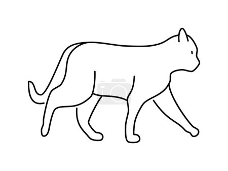 Illustration for Cat linear vector icon. Animal world. Cat, drawing, animal, beast, outline, image and more. Isolated outline of a cat on a white background. - Royalty Free Image