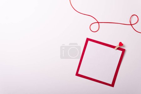 Photo for Valentine's day card top view white background red hearts holiday congratulations love minimalistic tree abstract corporative frame happy mockup celebration decoration isolated - Royalty Free Image