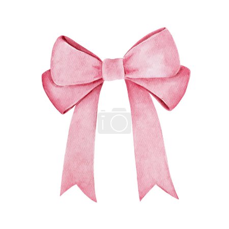 Illustration for Watercolor illustration of pink ribbon bow 2. - Royalty Free Image