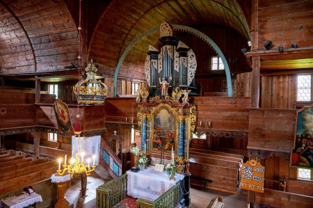 Photo for Interior of the wooden evangelical articular church of Hronsek, Slovakia - Royalty Free Image