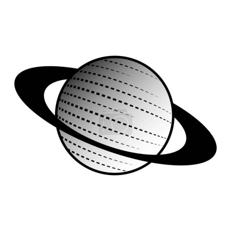 Illustration for Planet icon with dash line speed and ring. Saturn rotation icon. Vector illustration outline flat design style. - Royalty Free Image