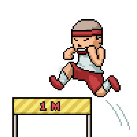 Photo for Pixel art of man run jump - Royalty Free Image
