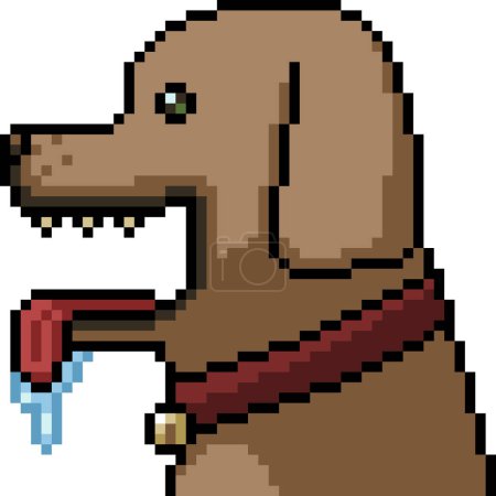 Ilustración de Pixel art of friendly dog pet - Imagen libre de derechos