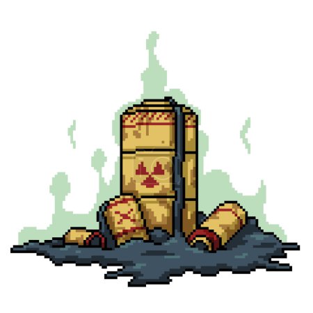 Illustration for Pixel art of dangerous radioactive waste - Royalty Free Image