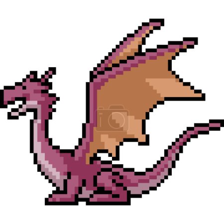 Pixel art of fairy tales dragon isolated background
