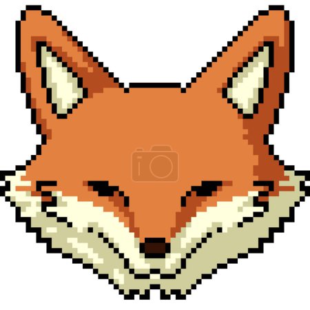 pixel arte de zorro cara frente aislado fondo