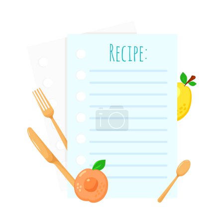 Illustration for Restaurant cafe menu, recipe template design. Cooking concept. - Royalty Free Image