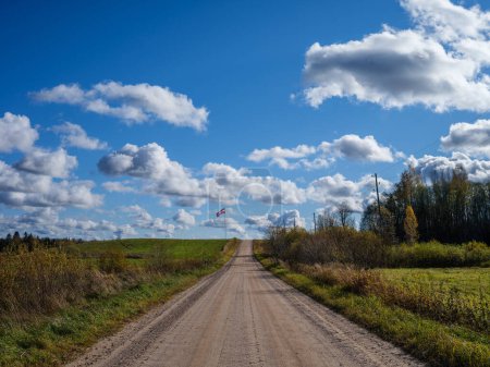 Photo for Country gravel road in sunny summer day - Royalty Free Image