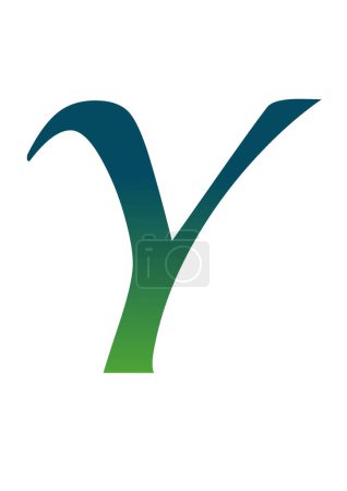 Buchstabe Y des Alphabets mit grünem und blauem Farbverlauf. Isoliert auf weißem Hintergrund