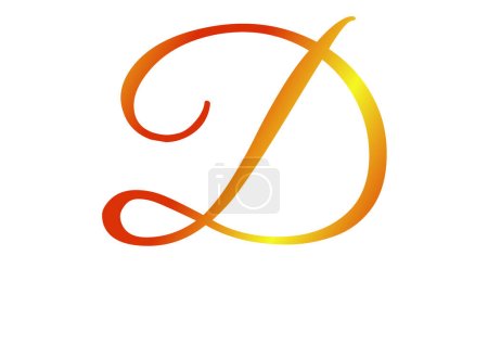 Photo pour Letter d of the alphabet made with yellow and red gradient. Isolated on a white background - image libre de droit