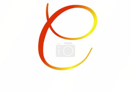 Letter C of the alphabet made with yellow and red gradient. Isolated on a white background