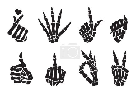 Illustration for Skeleton hand gestures set - Royalty Free Image