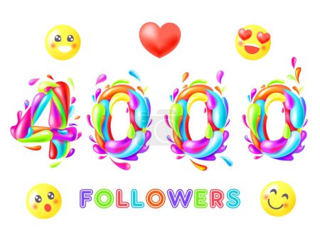 Illustration for 4000 followers picture vector - Royalty Free Image