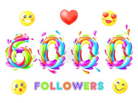 6000 followers picture vector