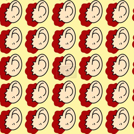 Photo for Seamless pattern of ear cartoon - Royalty Free Image