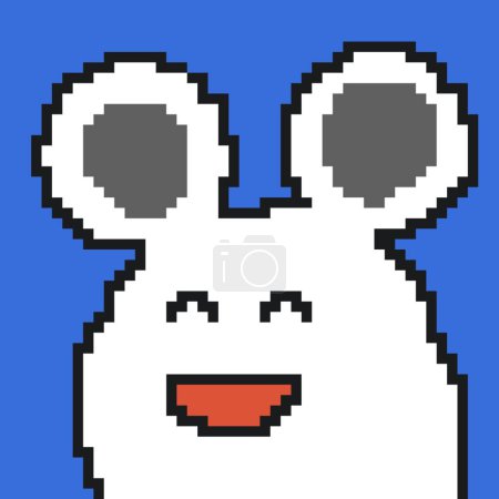 pixel art of cute rat cartoon