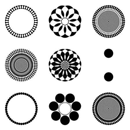 Reihe abstrakter kreisförmiger Elemente