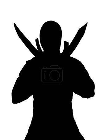 illustration of a silhouette of a man with a sword