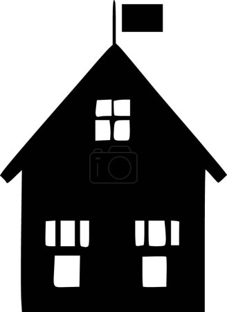 Téléchargez les photos : Icône noir et blanc de la maison - en image libre de droit