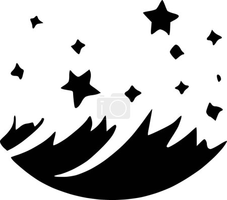 Foto de Ilustración de una estrella y una ola de mar - Imagen libre de derechos