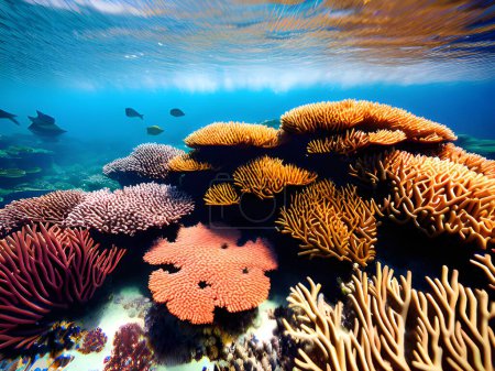 Téléchargez les photos : Récif corallien coloré en Egypte avec de l'eau de mer. fond abstrait. - en image libre de droit