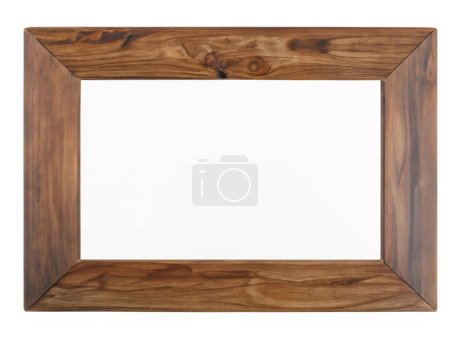 Téléchargez les photos : Cadre en bois isolé sur fond blanc - en image libre de droit