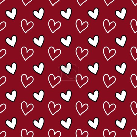 Photo for Valentines day background. seamless pattern with red hearts. illustration - Royalty Free Image