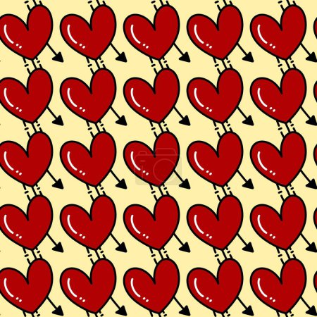 seamless pattern of hearts background