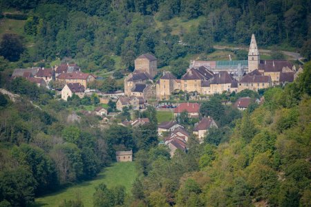 Photo for View of Baume-Les-Messieurs village from circus - Royalty Free Image