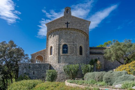 Quissac, France - 05 19 2023: Chapel of Pisa. View of a recent Protestant temple built by an individual