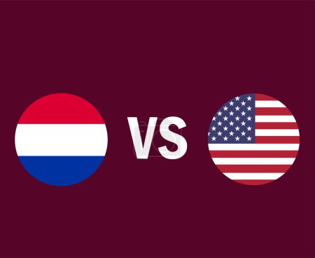 Photo for Netherlands Vs United States Flag Symbol Design Europe And North America football Final Vector European And North American Countries Football Teams Illustration - Royalty Free Image