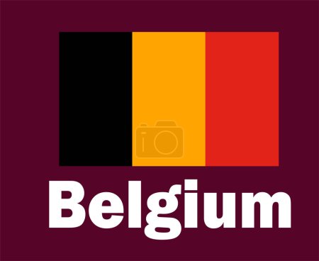 Photo for Belgium Flag Emblem With Names Symbol Design Europe football Final Vector European Countries Football Teams Illustration - Royalty Free Image