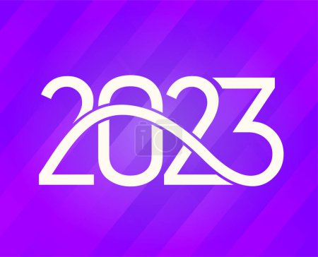 Photo for 2023 Year Abstract White Vector Illustration Design With Purple Gradient Background - Royalty Free Image
