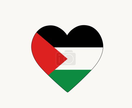 Photo for Palestine Flag Emblem Heart Middle East country Icon Vector Illustration Abstract Design Element - Royalty Free Image