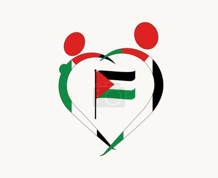 Foto de Palestina Cinta Bandera Emblema Símbolo Abstracto Vector ilustración Diseño - Imagen libre de derechos